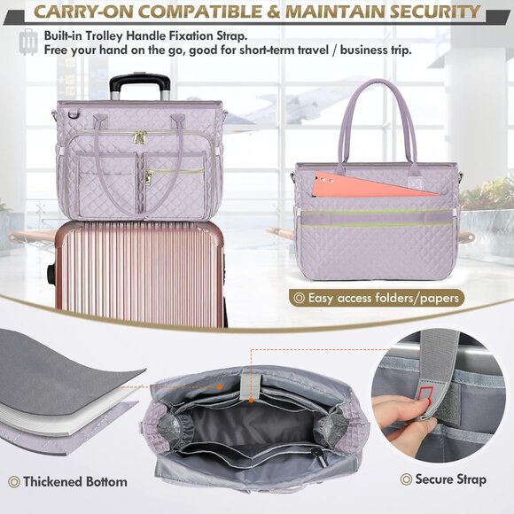 Teacher Tote Bag 15.6 inch Laptop Bag for Women Work Bags Laptop Tote Nurse Bag - Picture 6 of 7